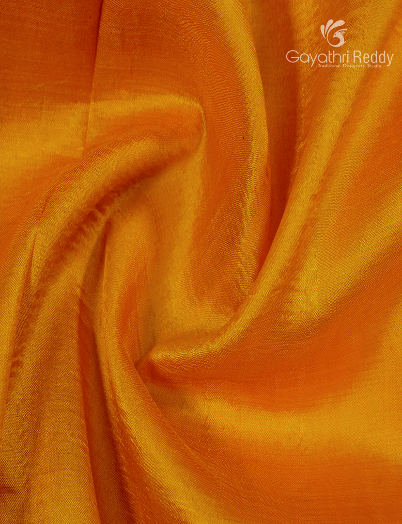 Pure Silk Saree in Turmeric and Black