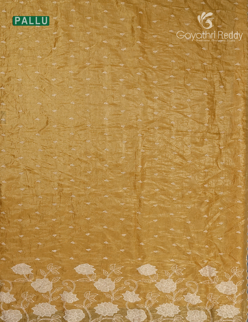 Glass Organza Saree in Pastel Mustard