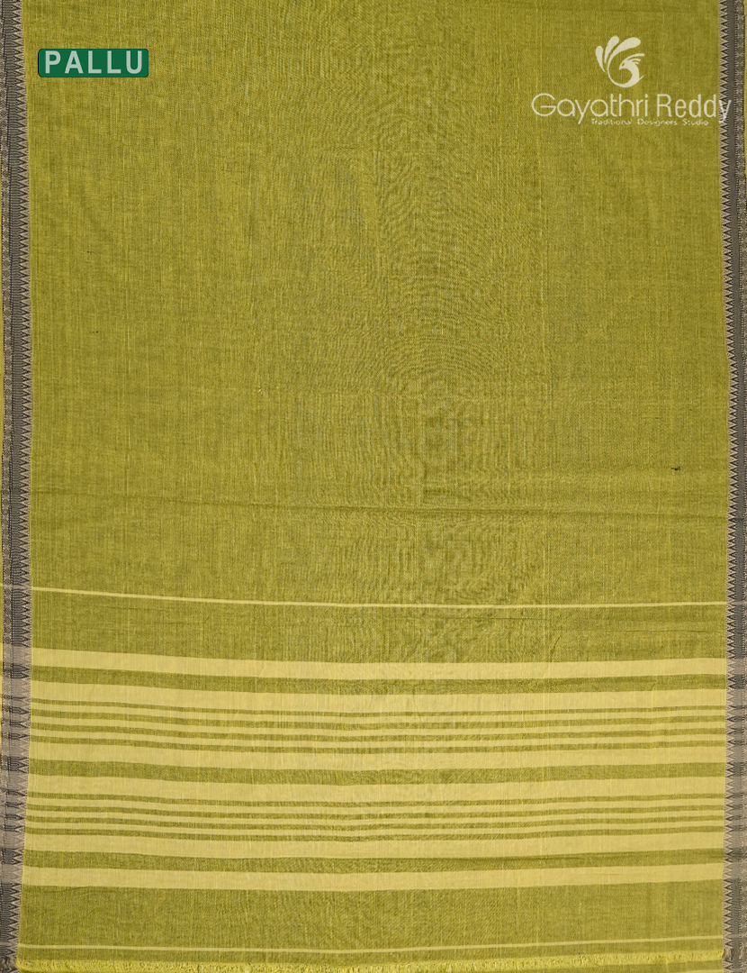 Pure Narayanpet Cotton Saree in Leaf Green