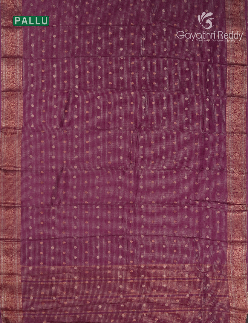 Semi Mysore Crepe Saree in Jamun