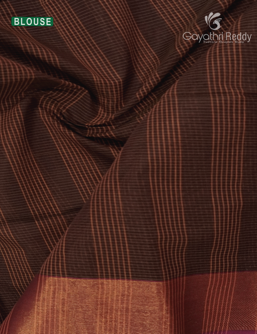 Semi Ikat Sico Saree in Brown