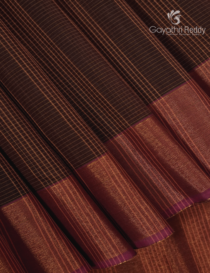 Semi Ikat Sico Saree in Brown