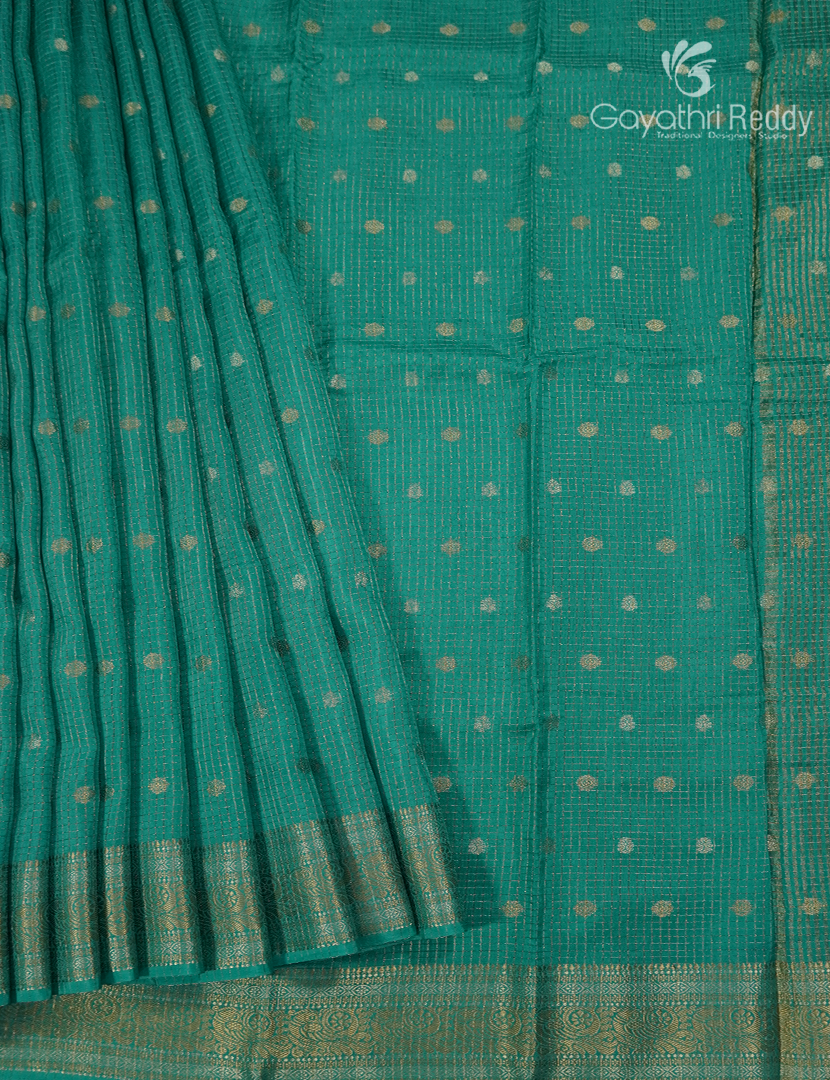 Semi Mysore Crepe Saree in Sea Green