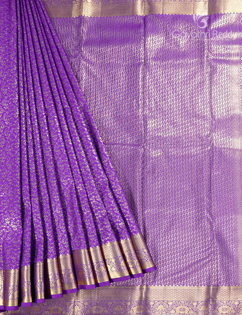 Semi Kanchipuram Silk Saree in Purple