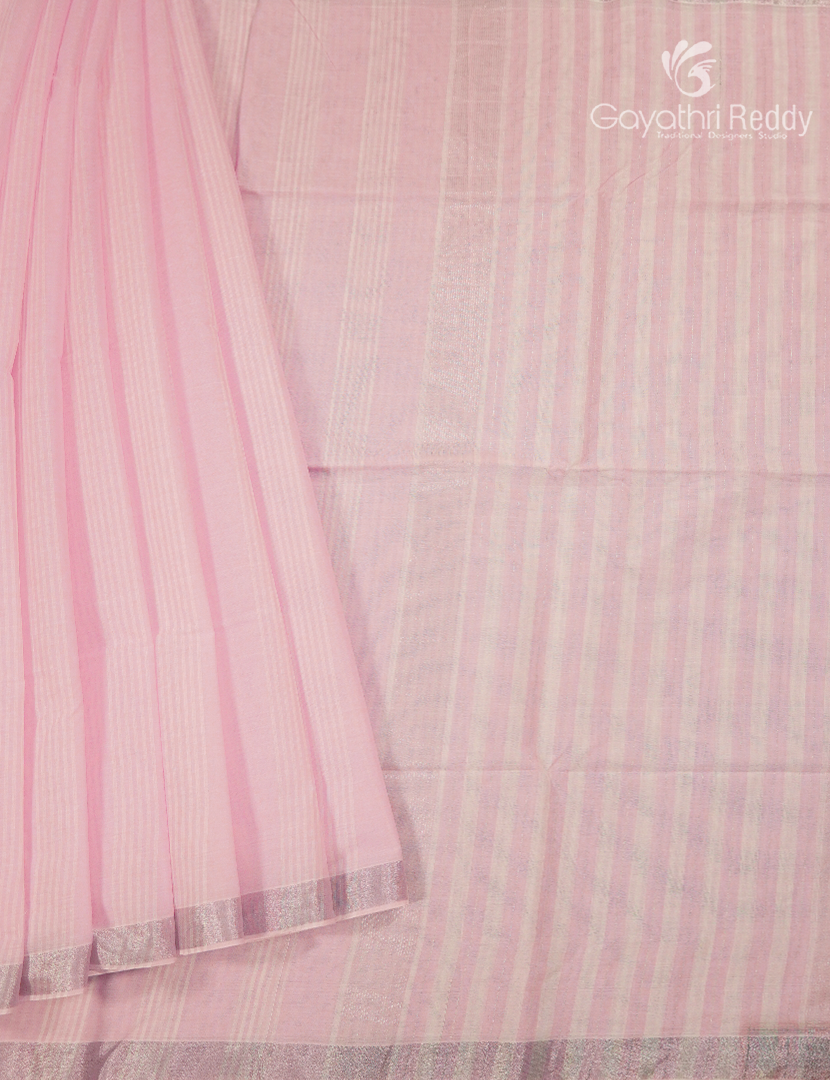 Pure Kanchi Cotton Saree in Baby Pink