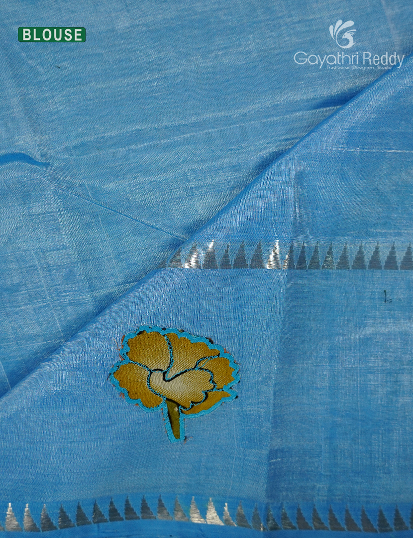 Pure Mangalagiri Langa Voni Set in Powder Blue