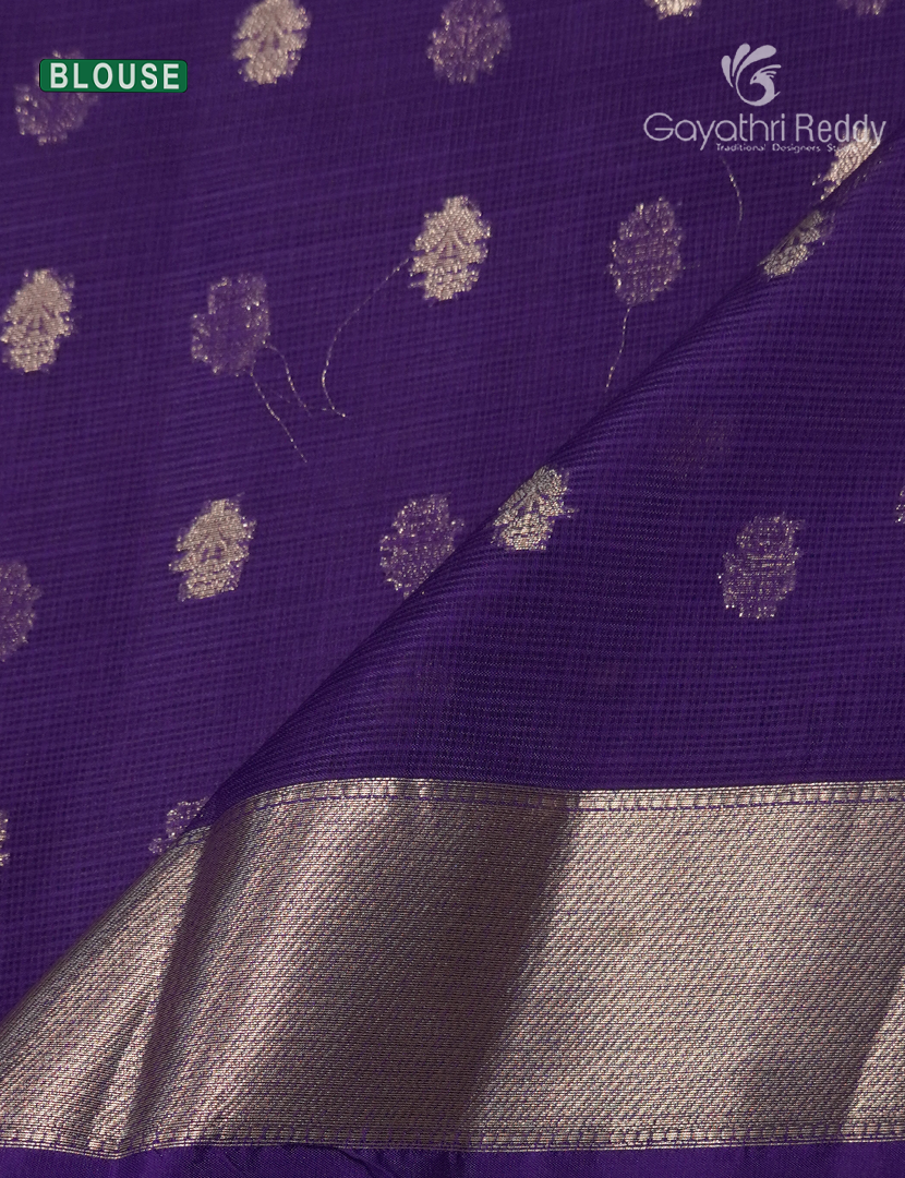 Banaras Kota Lehanga Set in Lime Green and Violet