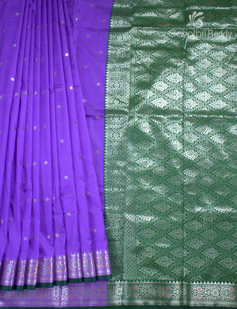 Semi Banaras Katan Silk Saree Lavender