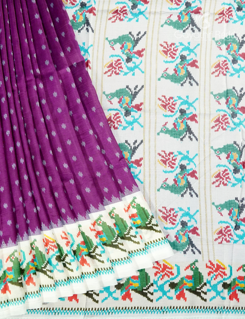 Semi Tussar Silk Saree in Deep Magenta