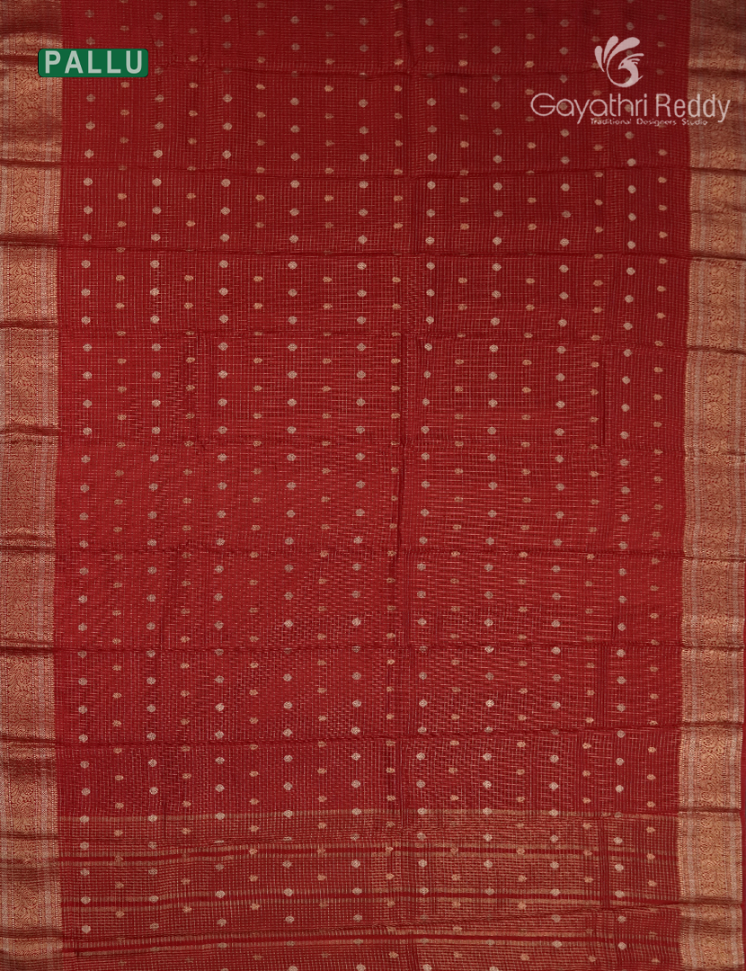 Semi Mysore Crepe Saree in Bridal Red