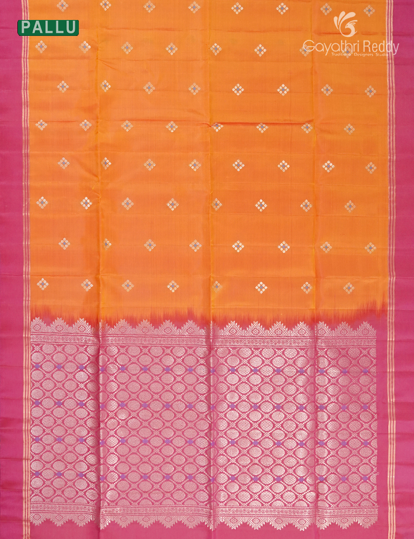 Light weight Kanchipuram Silk Saree in Orange