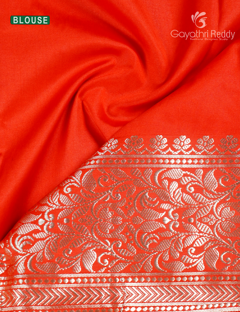 Semi Banaras Katan Silk Saree in Purple and Red
