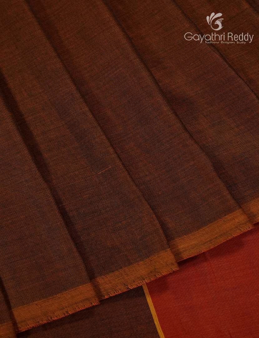 Pure Narayanpet Cotton Saree in Deep Maroon