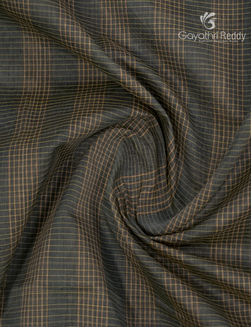 Semi Ikat Sico Saree in Olive Grey