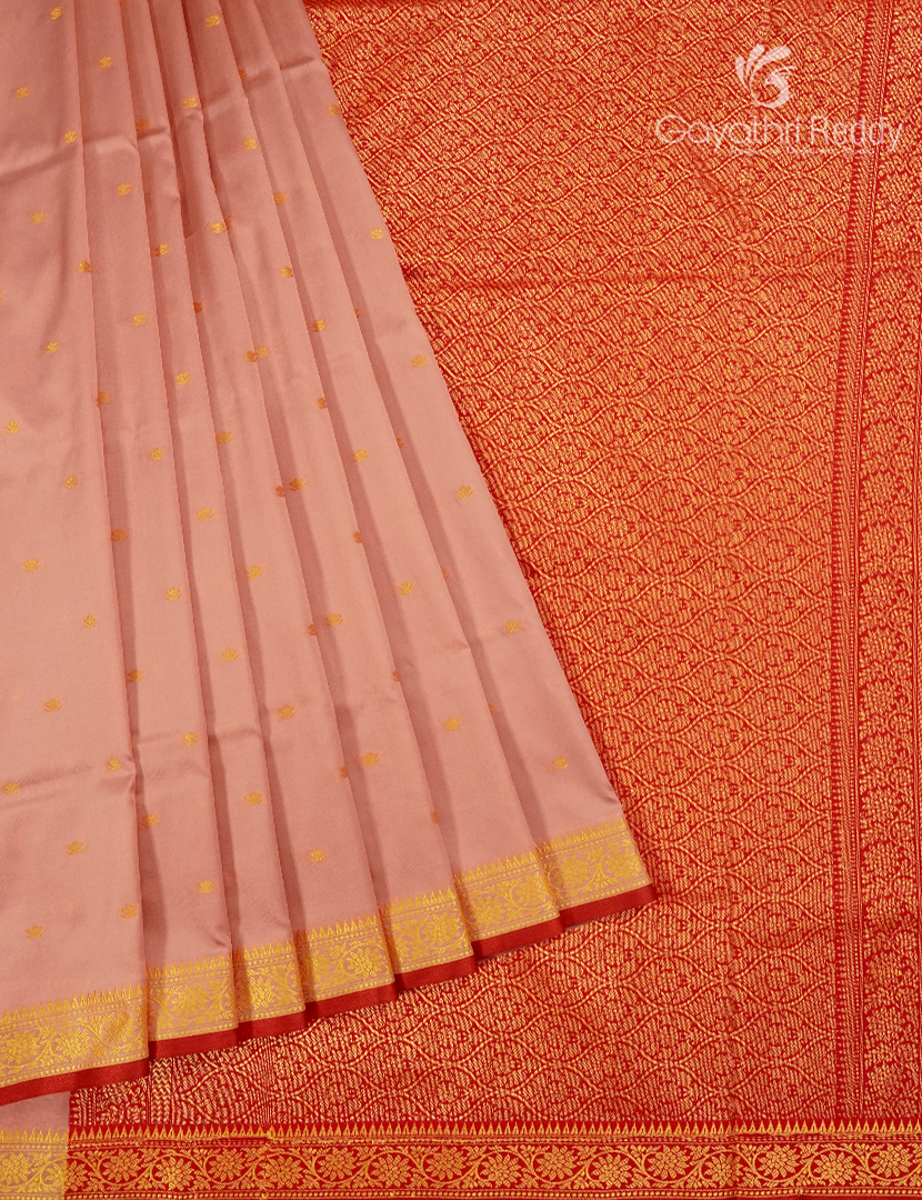 Semi Katan Silk Saree in Pastel Peach