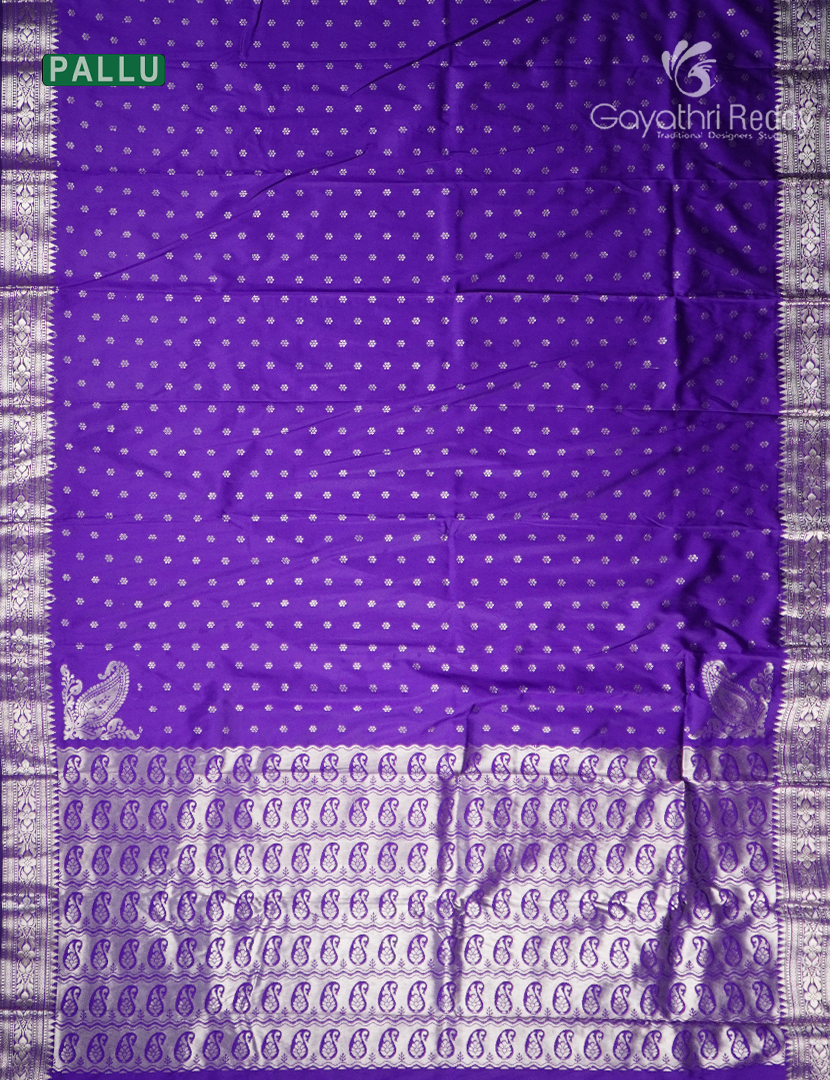 Semi Banaras Katan Silk Saree in Purple