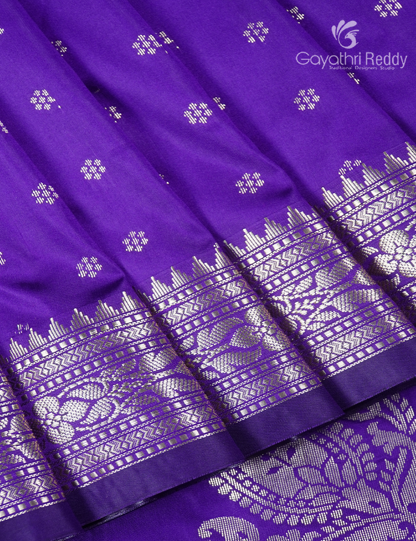 Semi Banaras Katan Silk Saree in Purple