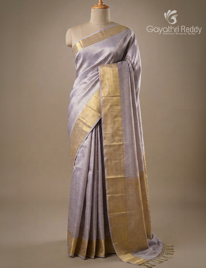 Semi Kanchipuram Silk Saree in Lavender
