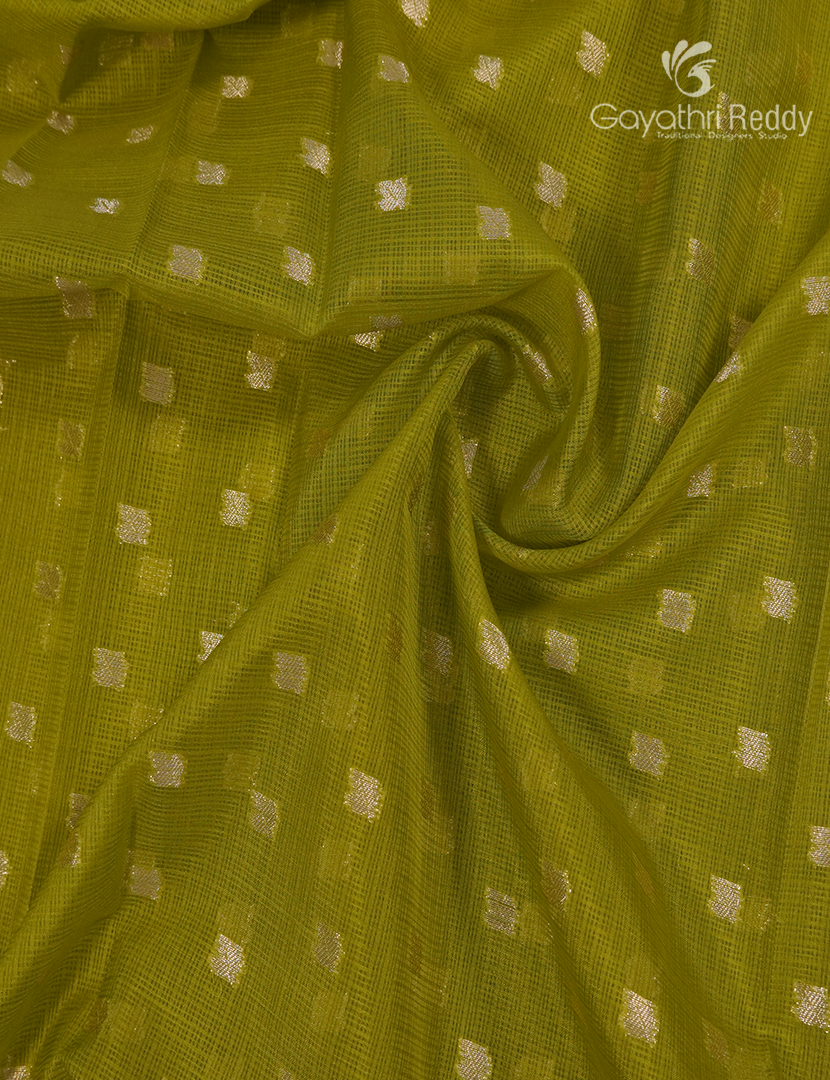 Banaras Kota Lehanga Set in Lime Green and Violet