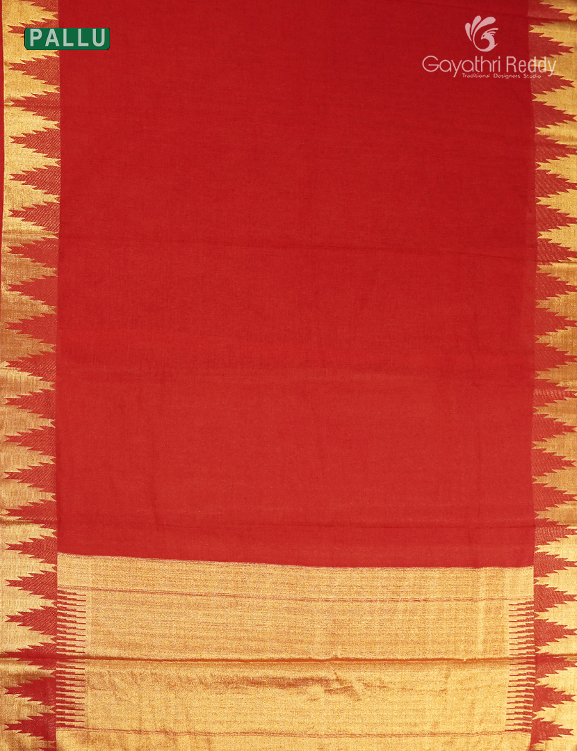 Semi Tussar Saree in Red