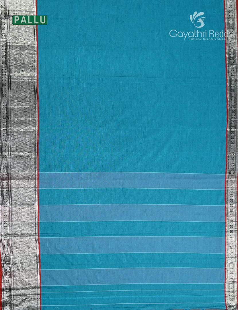Pure Narayanpet Cotton Saree Peacock Blue