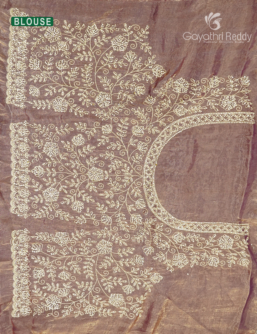 Tissue Fancy Saree in Rose Gold