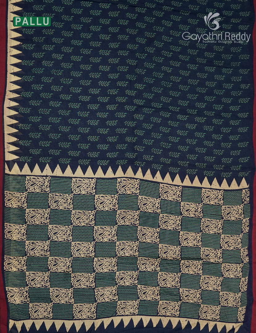 Vidharbha Cotton Saree in Indigo Blue