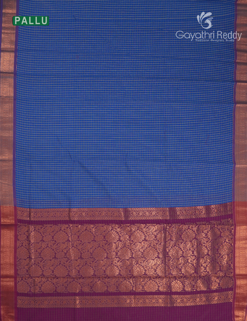 Kanchipuram Sico Saree in Blue and Magenta