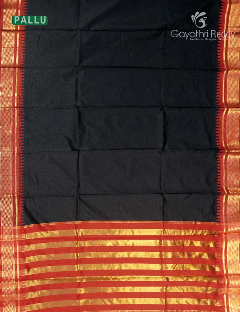 Semi Gadwal Saree in Black