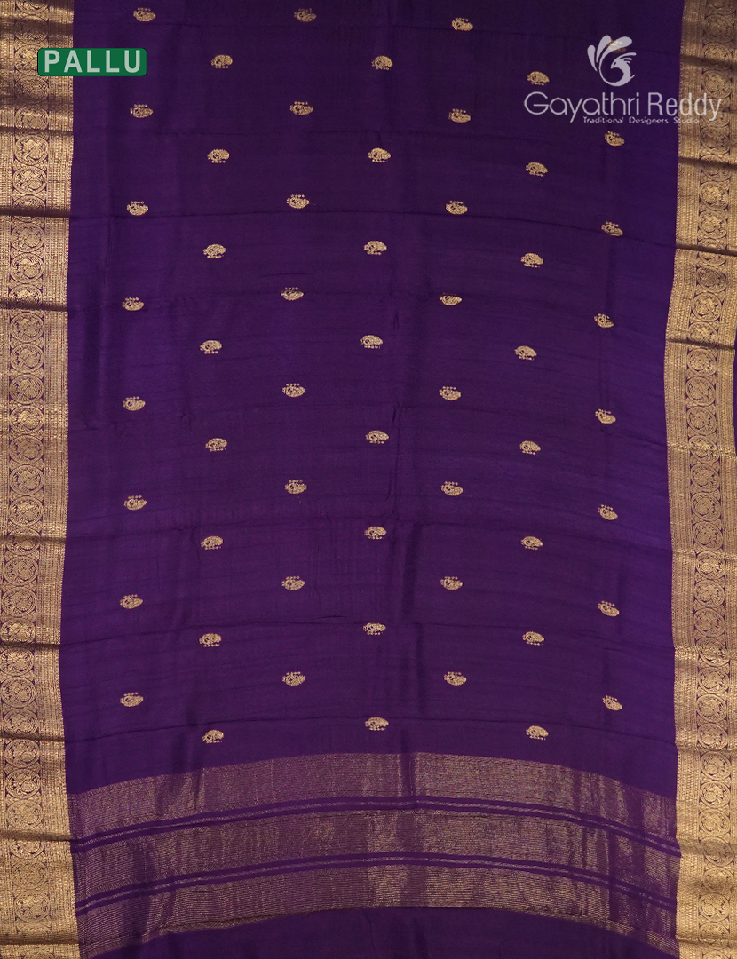 Semi Mysore Crepe Saree in Purple