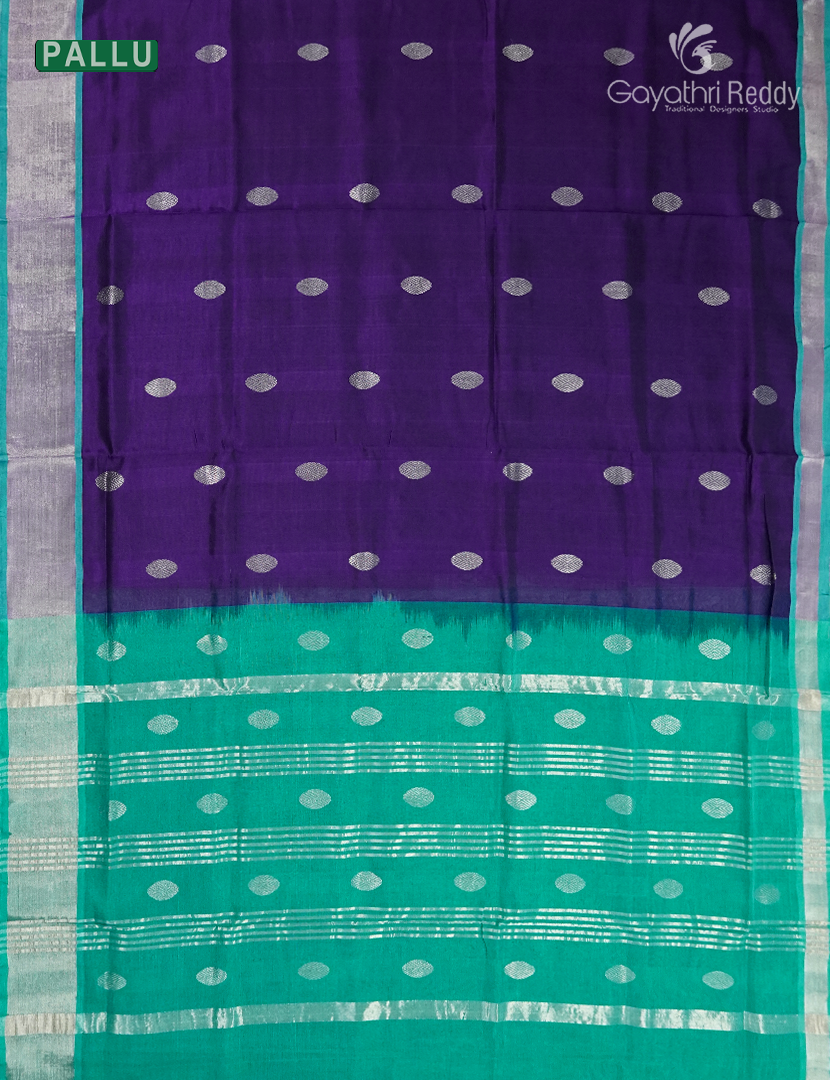 Pure Arani Sico Saree in Violet and Sea Green