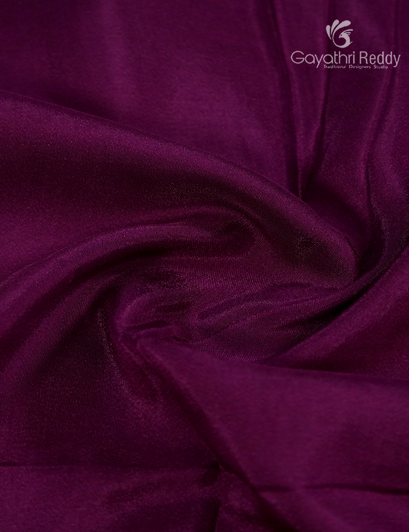 Semi Mysore Crepe Saree in Deep Jamun