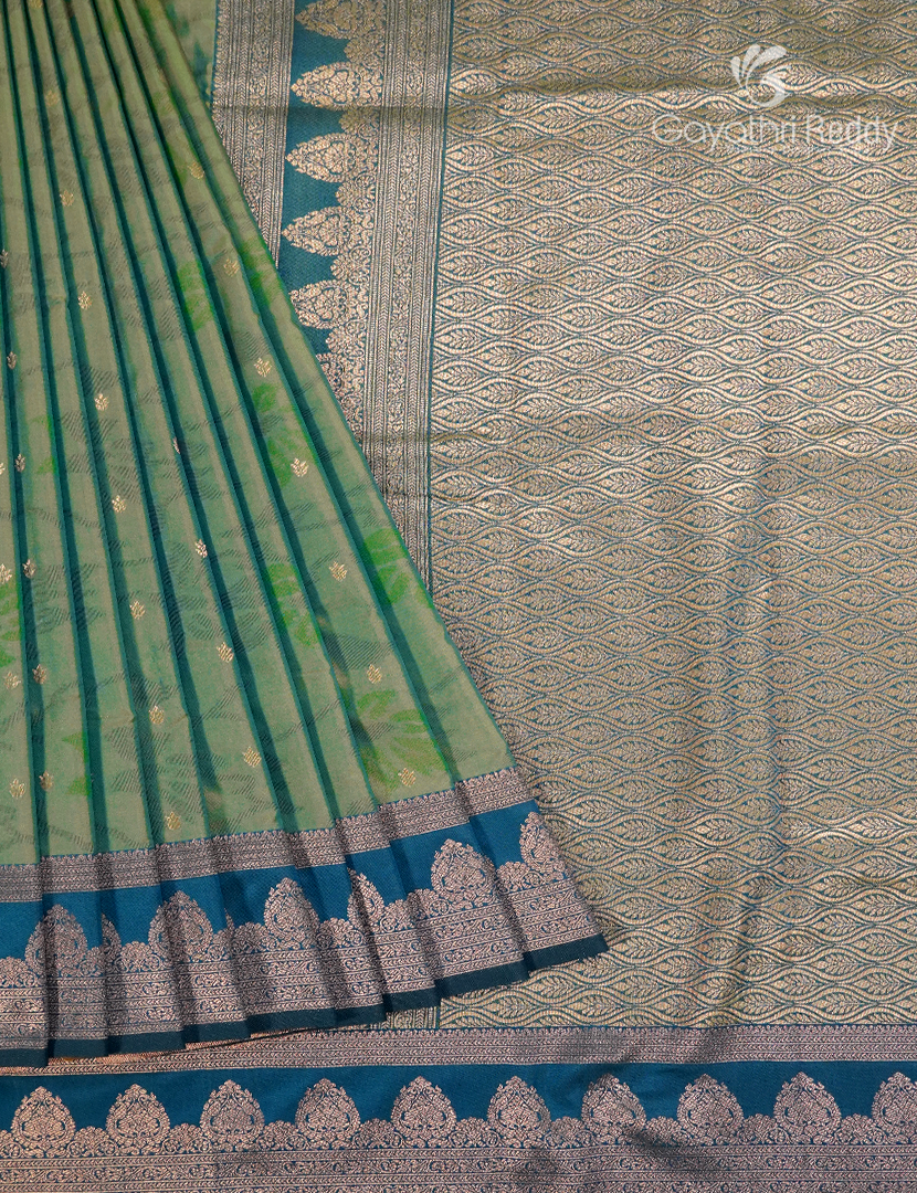 Semi Kanchipuram Art Silk Saree in Sea Green