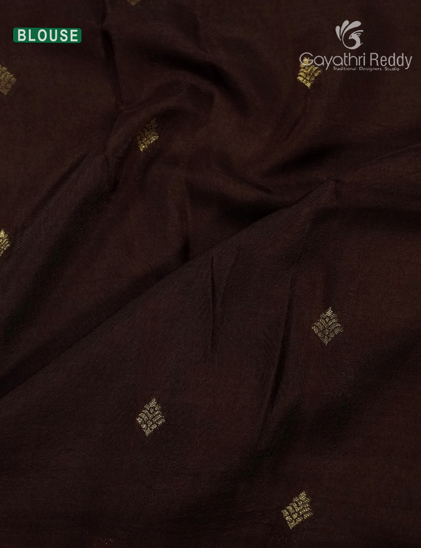 Semi Mysore Crepe Saree in Brown