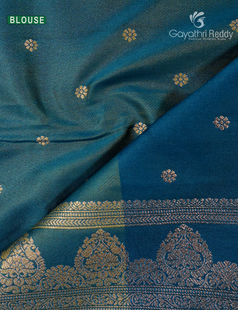 Semi Kanchipuram Art Silk Saree in Sea Green