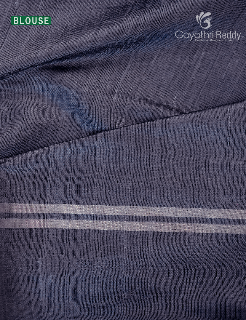 Pure Khadi Pattu Saree in Steel Grey
