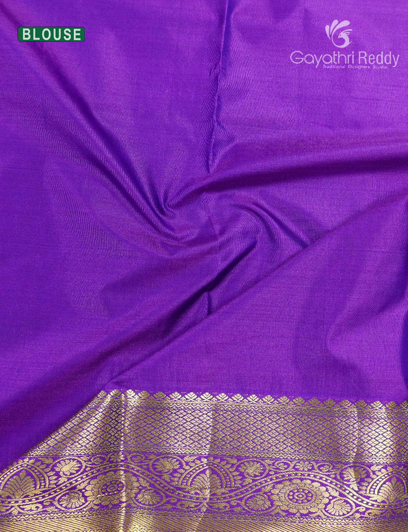 Semi Kanchipuram Silk Saree in Purple
