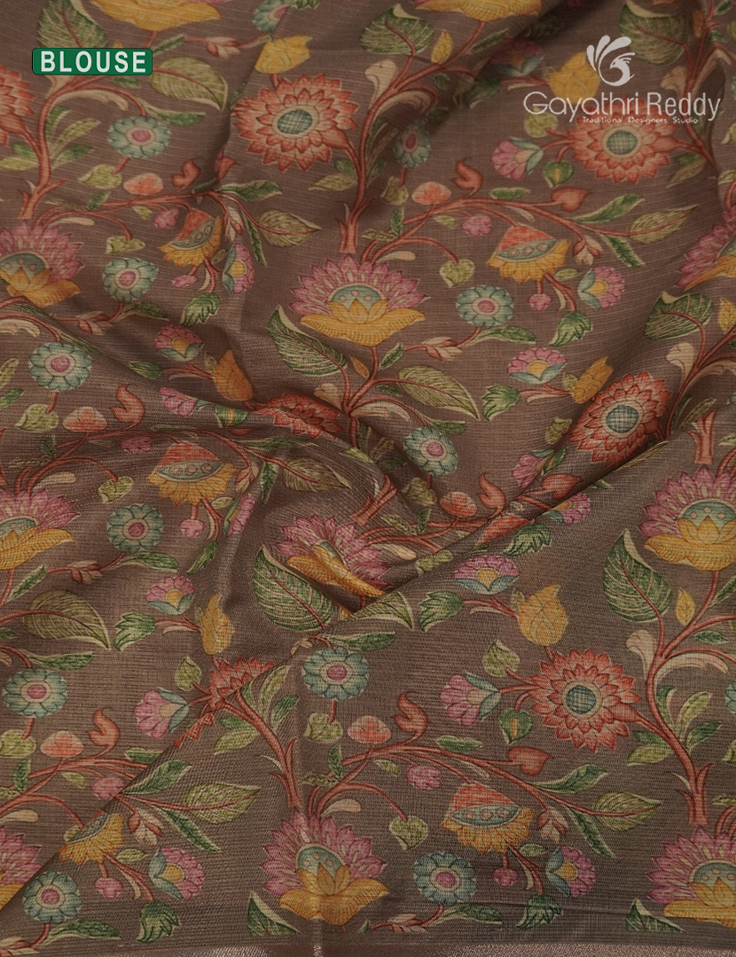 Silk Kota Saree in Light Mustard and Orange