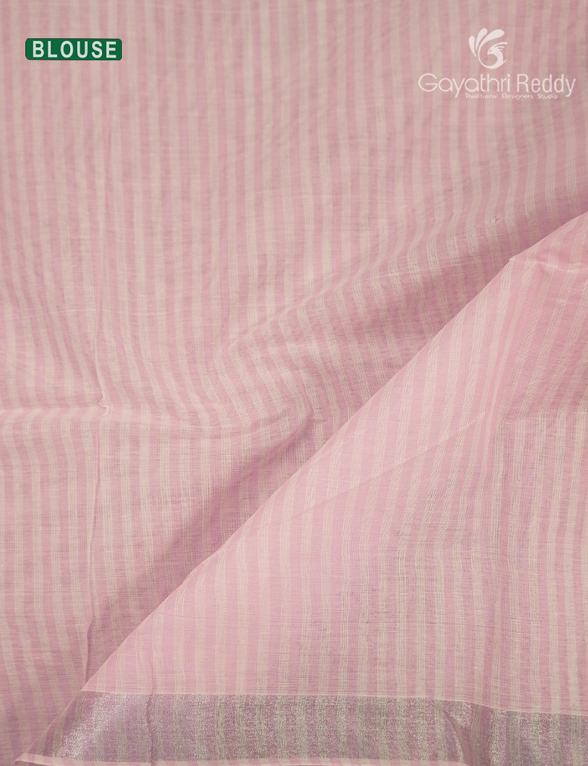 Pure Kanchi Cotton Saree in Baby Pink