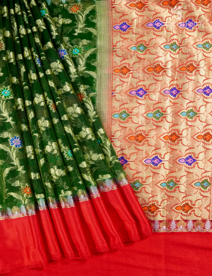 BANARAS KORA SAREE-BKS156