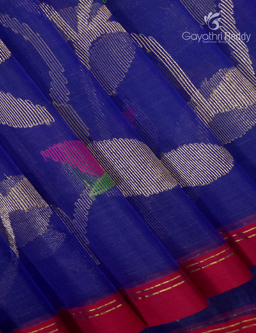 Pure Jamdani Kora Saree in Blue