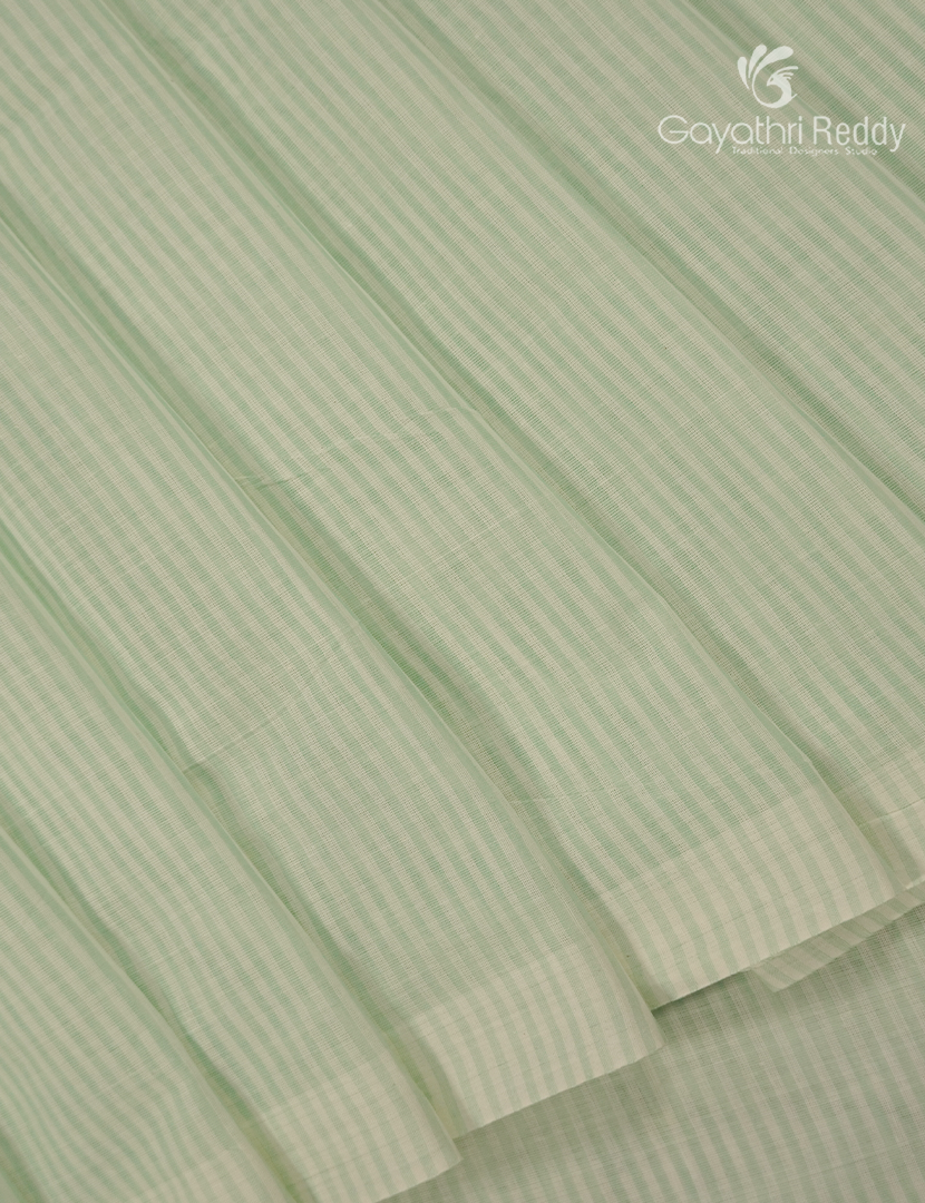 Pure Kanchi Cotton Printed Saree in Apple Green