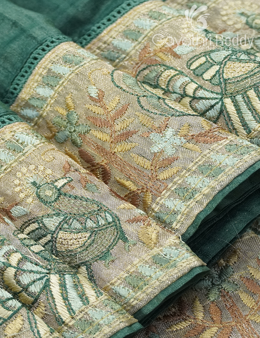 PURE DESI TUSSAR FANCY SAREE-TS1573