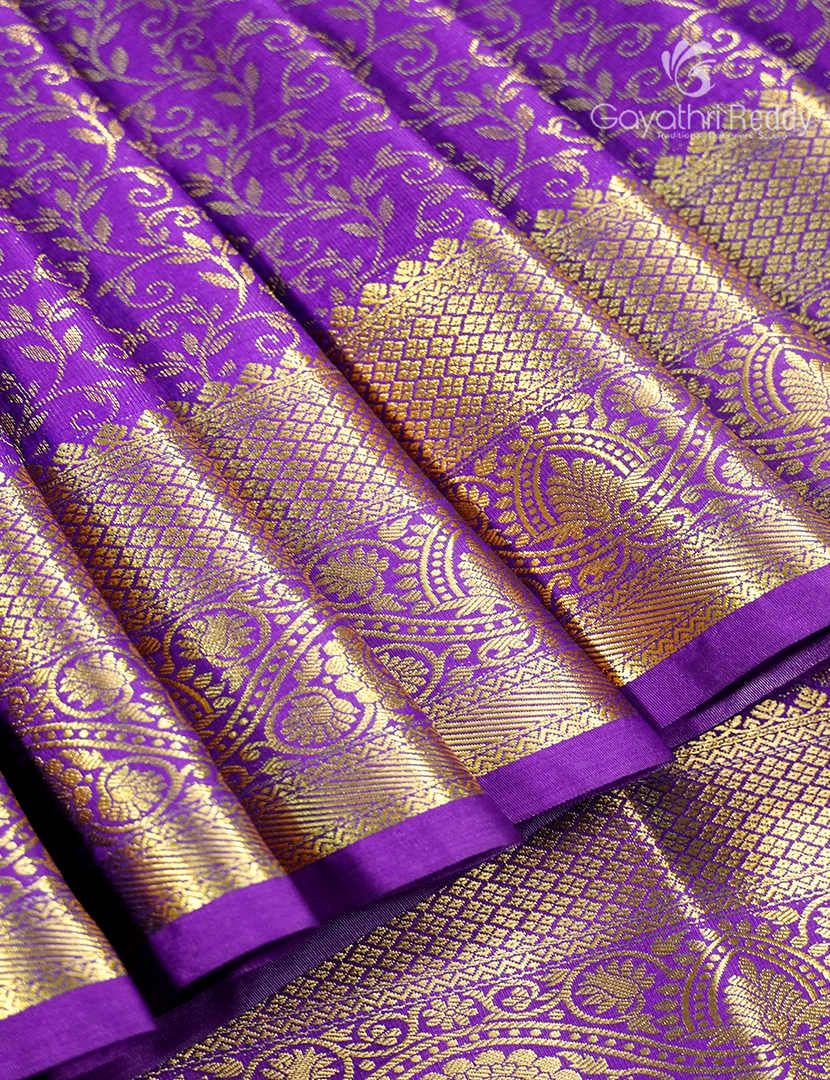 Semi Kanchipuram Silk Saree in Purple