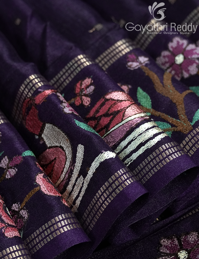 KHADI SILK WORK SAREE-KSW6