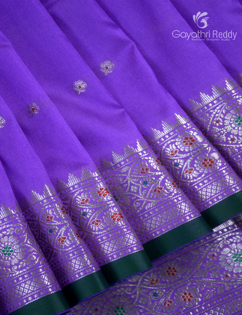 Semi Banaras Katan Silk Saree Lavender