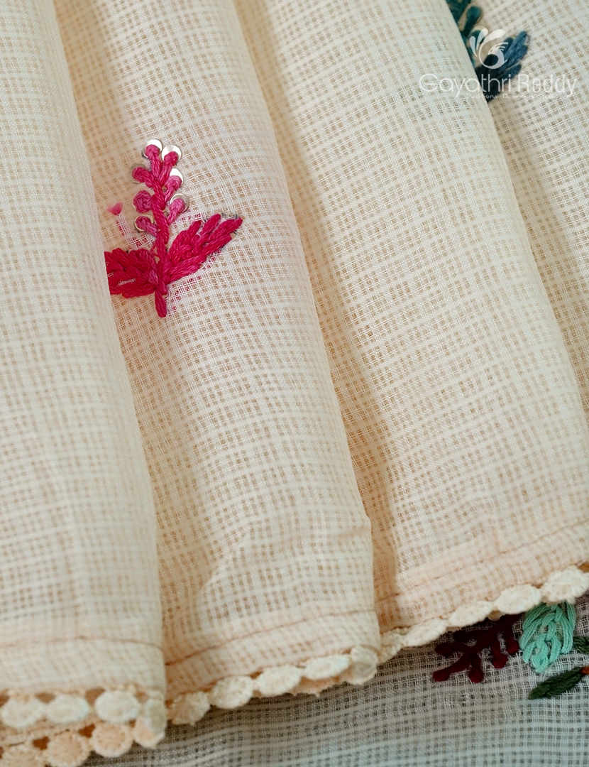Kota Fancy Saree in Pastel Lime Yellow