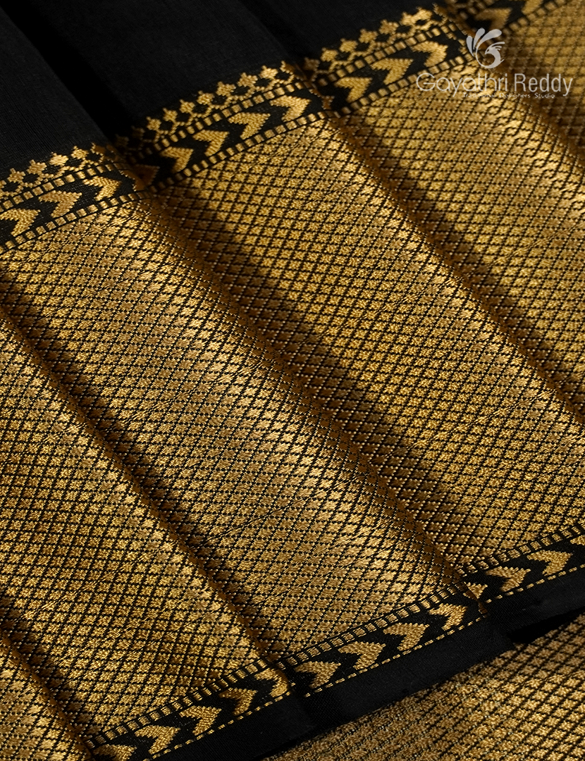 Pure Chanderi Sico Saree in Black