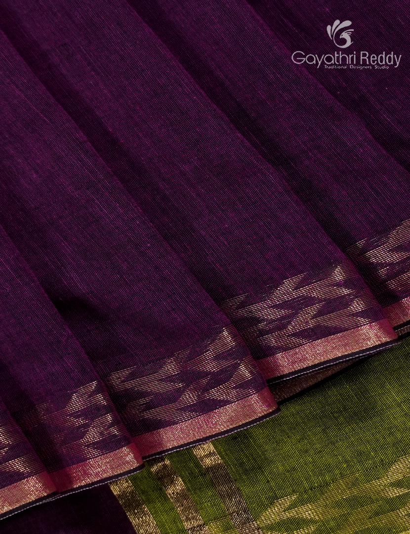 Jamdani Cotton Saree in Deep Violet
