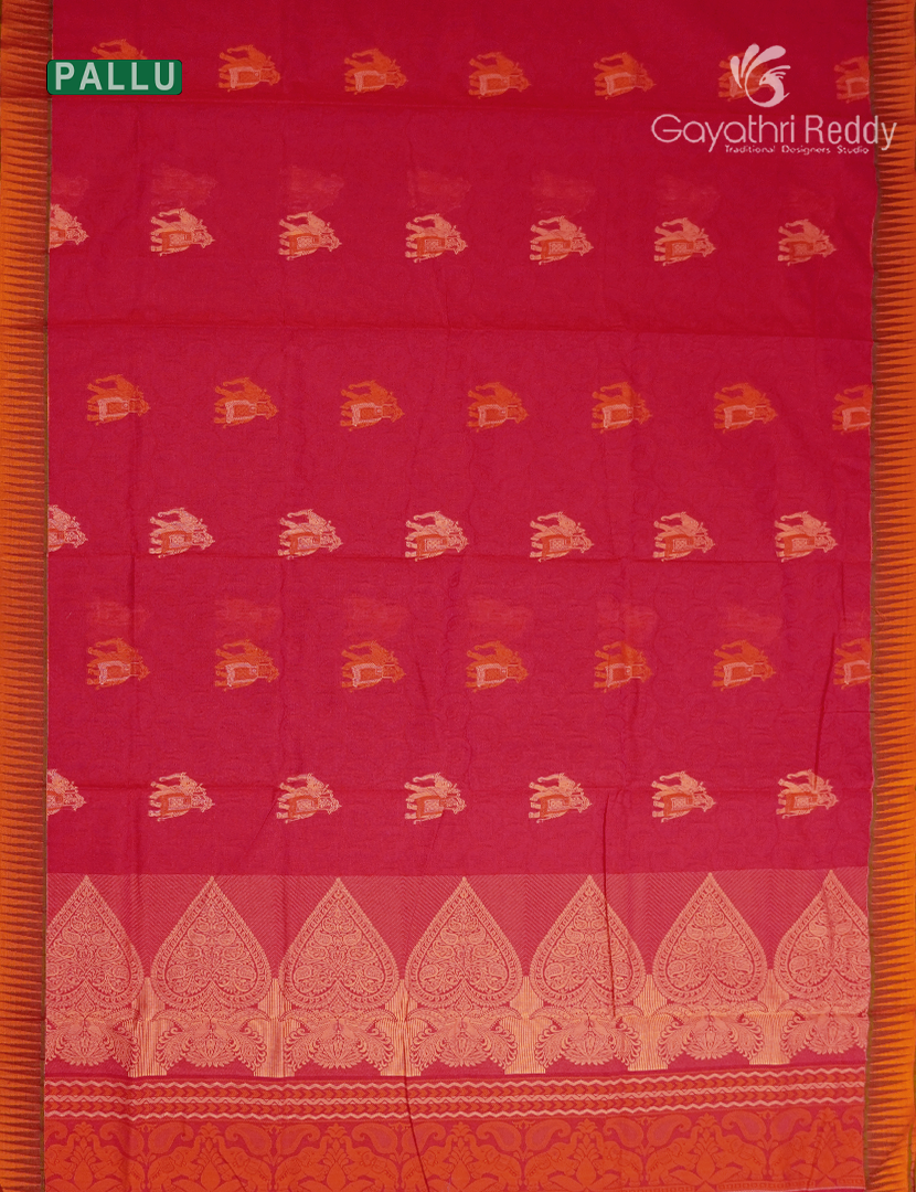 Pure Kanchi Cotton Saree in Pink